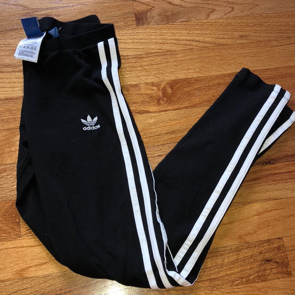 Adidas leggings with strips on the side